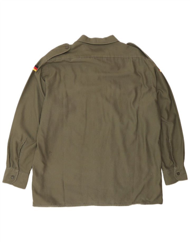 Cămașă Vintage pentru bărbați Mărimea 43/44 XL Kaki Poliester