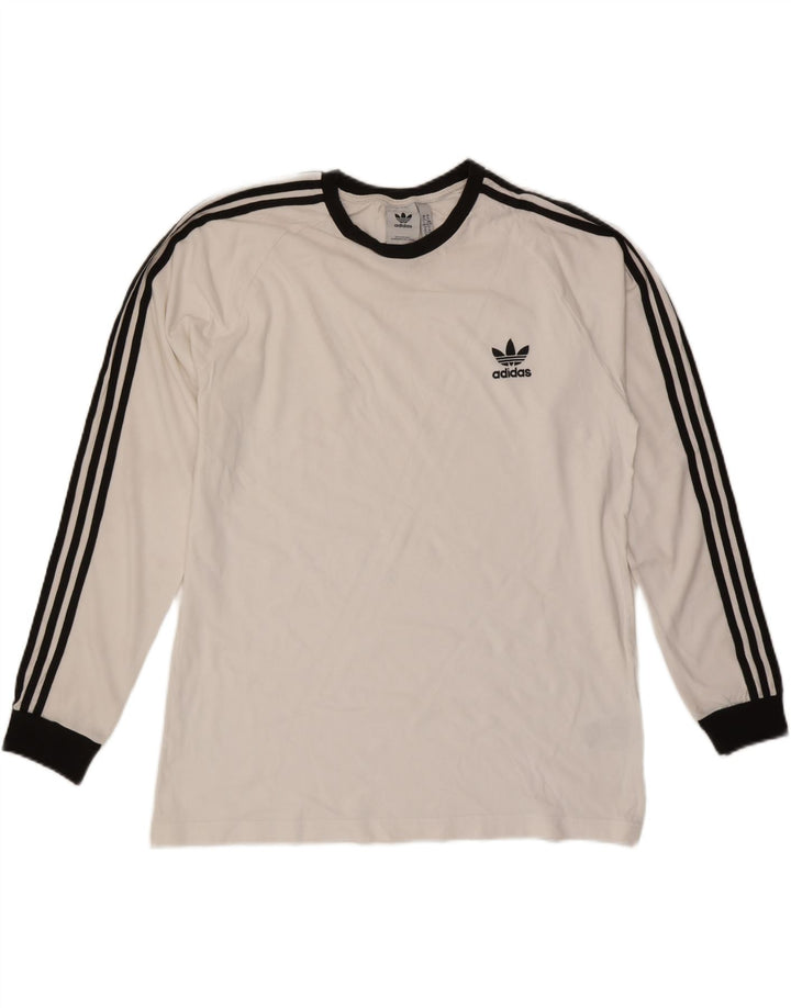 Top bărbați ADIDAS cu mânecă lungă XL, bumbac alb