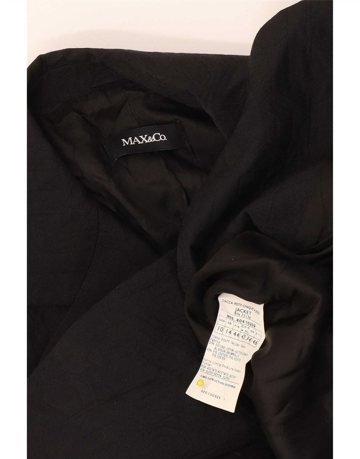 Max & Co. Jachetă pentru femei cu 2 nasturi, UK 14, bumbac negru mare