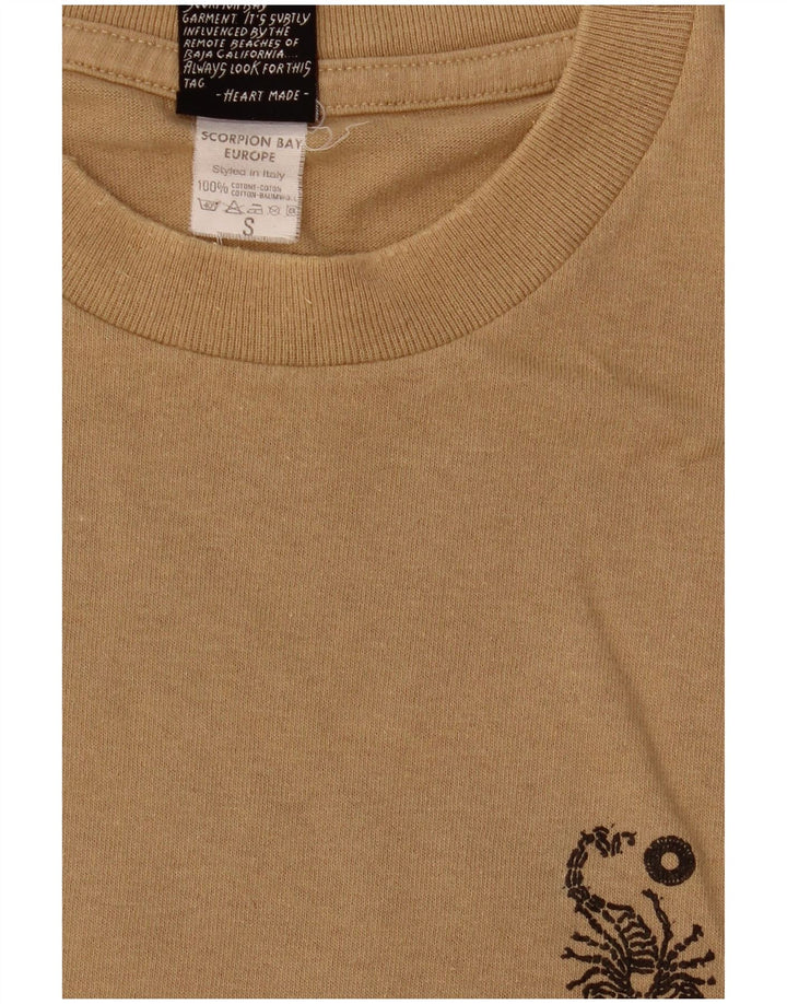 Tricou grafic pentru bărbați SCORPION Top mic, bej, bumbac