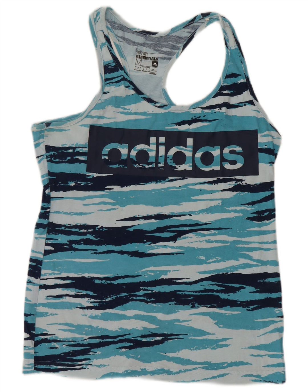 ADIDAS Climalite Graphic Vest Top pentru femei UK 12/14 Medium Blue Camouflage