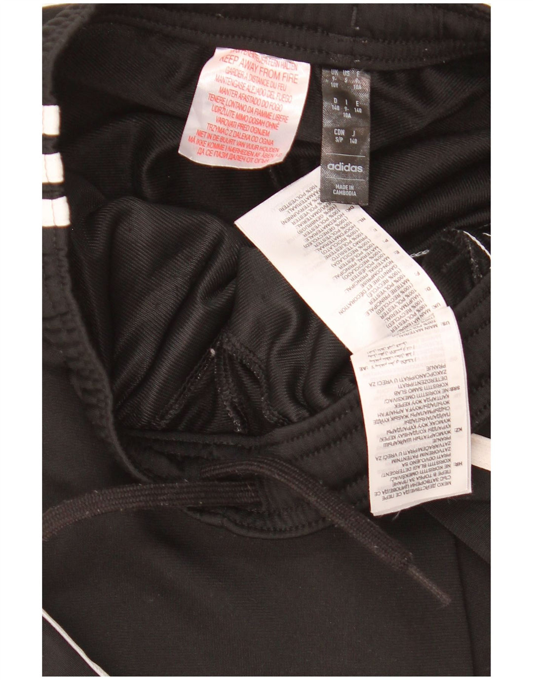 Pantaloni de trening Adidas baieti 9-10 ani poliester negru