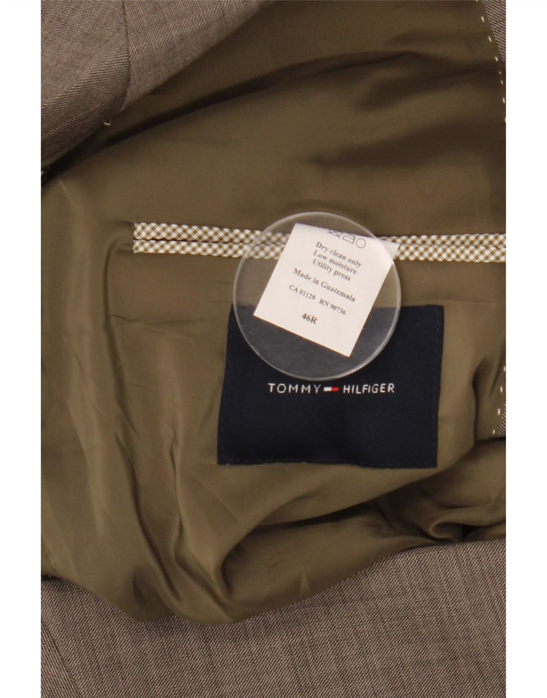 TOMMY HILFIGER Sacou blazer pentru bărbați cu 2 nasturi UK 46 3XL Lână gri
