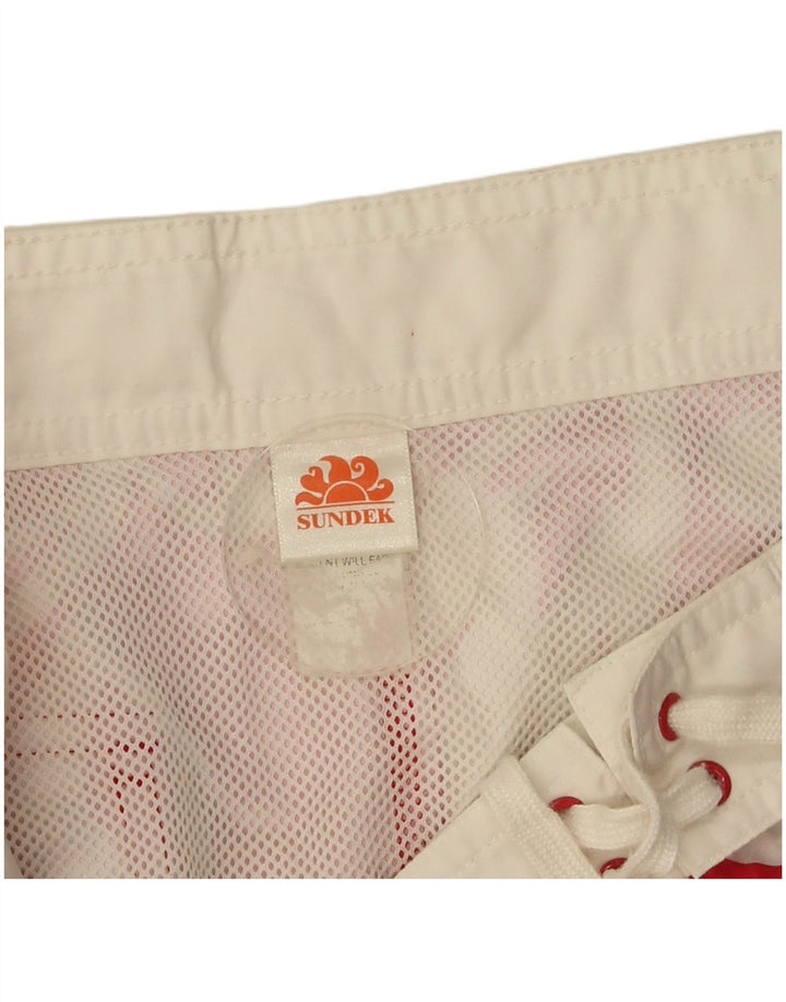 Sundek Pantaloni scurți de înot pentru bărbați, poliester floral, roșu mediu