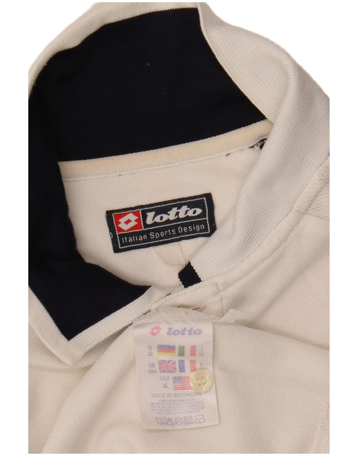 Tricou polo pentru bărbați LOTTO UK 42/44 XL Poliester color bloc alb