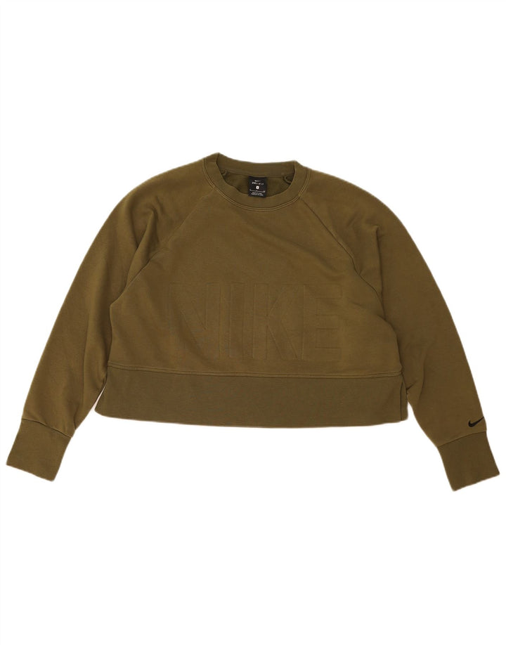 Pulover pentru femei Nike Crop Oversized Pulover UK 10 Mic Kaki Poliester