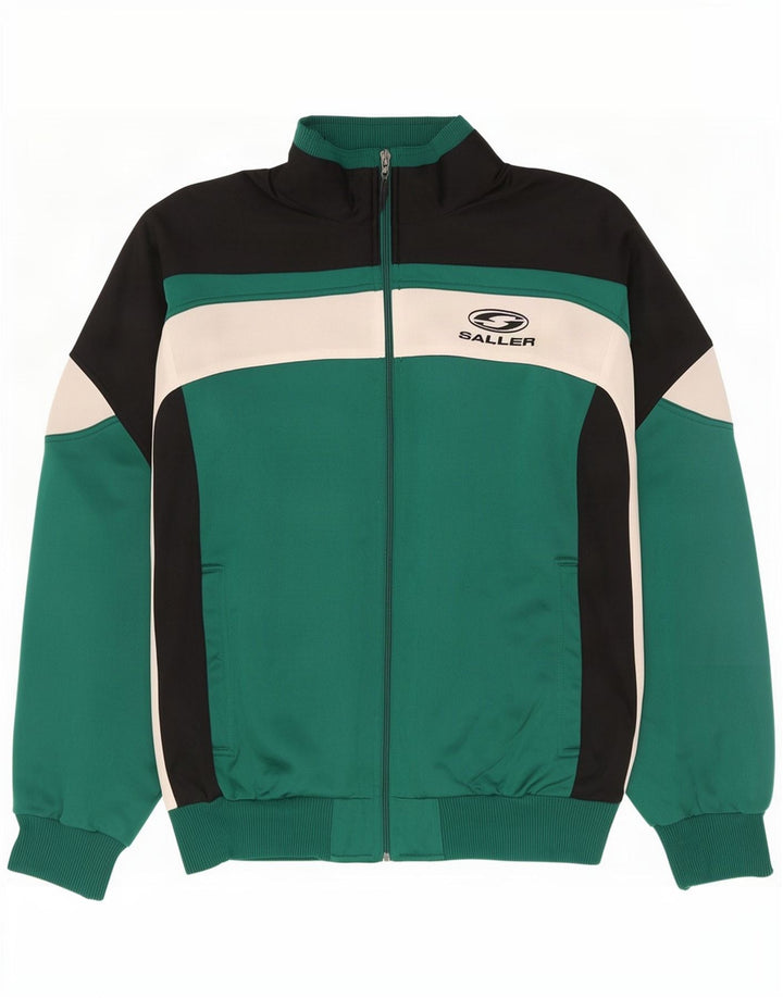 Saller Trening grafic pentru bărbați Jachetă mare, verde, poliester color bloc