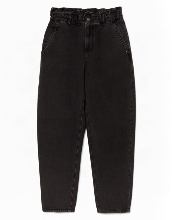 Blugi conici pentru femei cu talie înaltă Zara EU 34 2XS L24 L25 bumbac negru