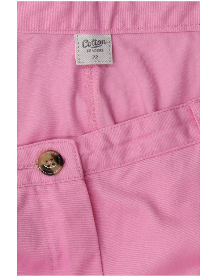 COTTON TRADERS Pantaloni chino drepti pentru femei UK 22 3XL W44 L29 roz
