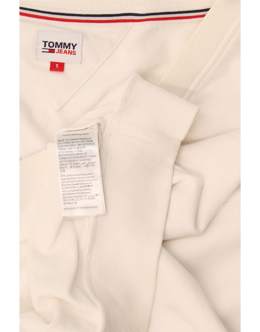 Pulover oversize crop Tommy Hilfiger pentru femei UK 10 Small White