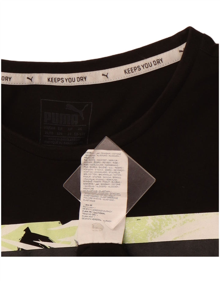 Tricou grafic PUMA pentru băieți Top 13-14 ani bumbac negru