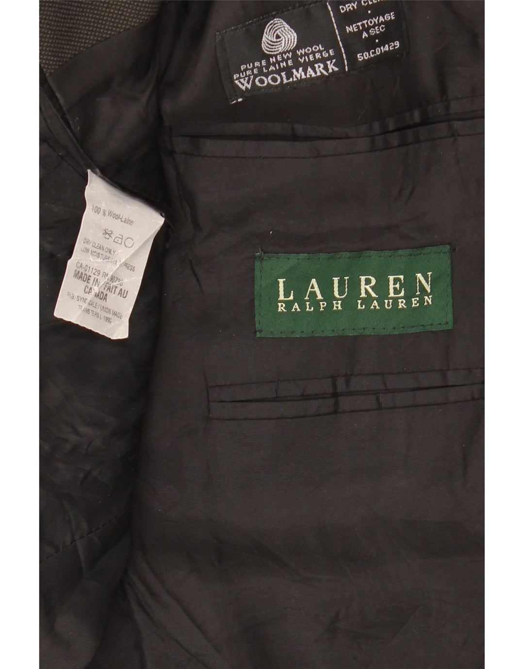 Jachetă pentru bărbați Ralph Lauren cu 2 nasturi IT 56 2XL Lână neagră