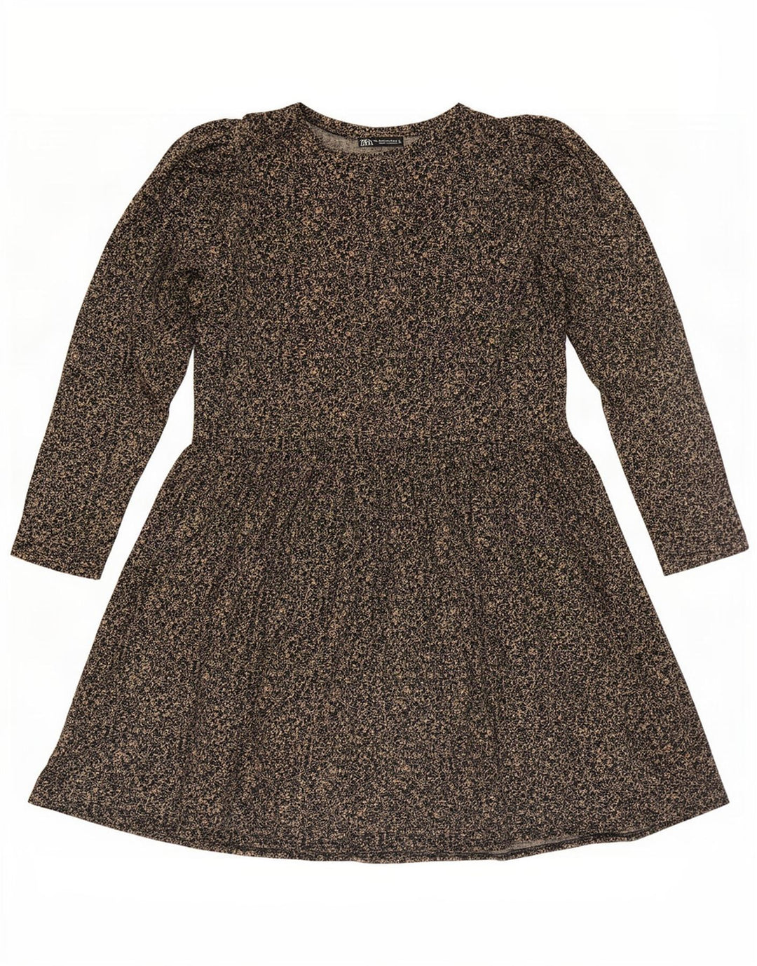 Rochie de bază cu mânecă lungă pentru femei Zara UK 14 Maro mediu Poliester floral