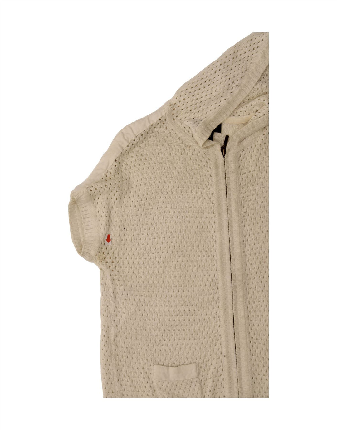 EDDIE BAUER Womens Short Sleeve Zip Neck Jumper Sweater UK 12 Medium White Vintage Eddie Bauer and Second-Hand Eddie Bauer from Messina Hembry 