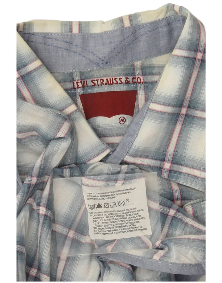 Cămașă cu mânecă scurtă Levi's pentru bărbați, bumbac cu carouri albastru mediu
