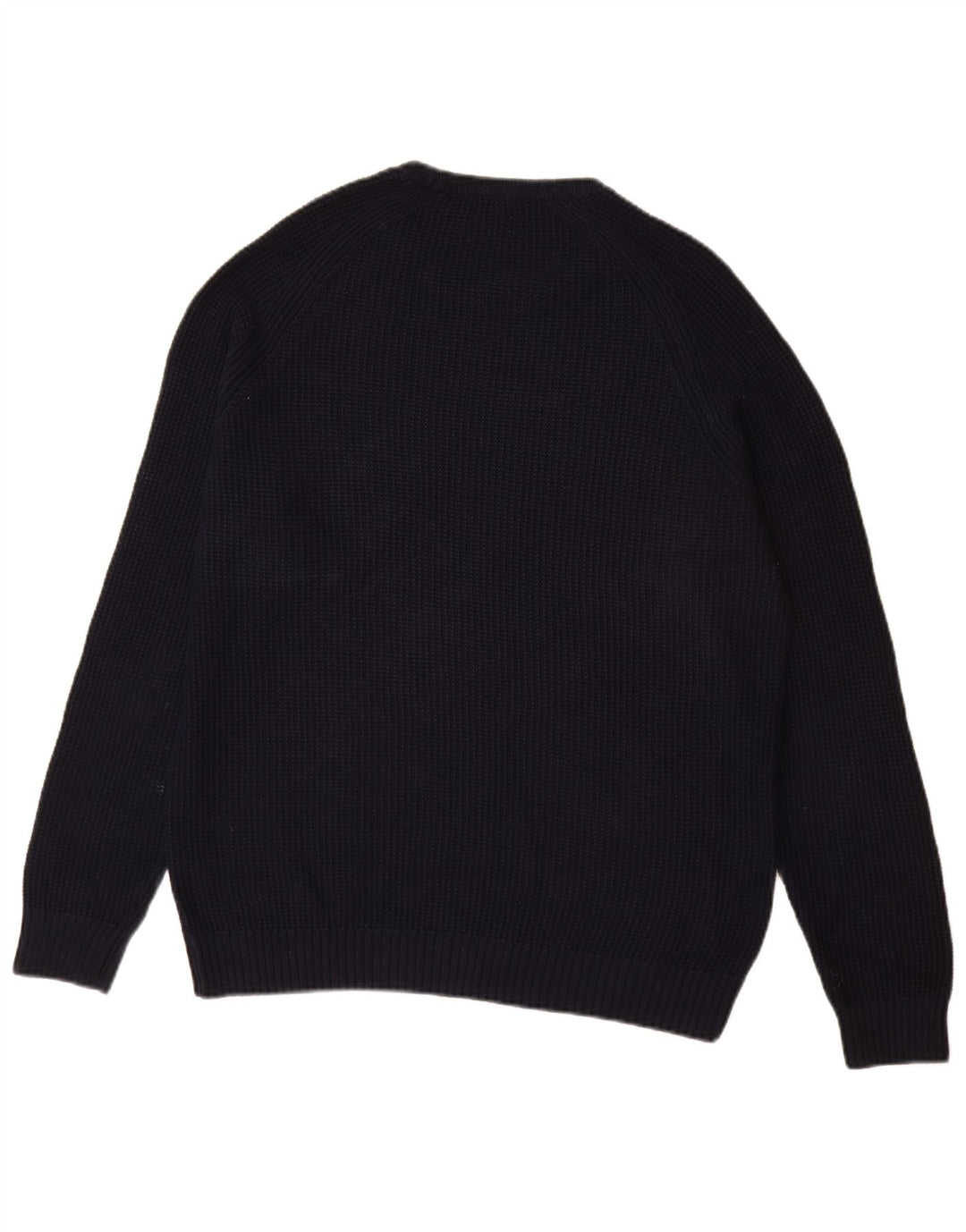 Pulover pentru bărbați Zara, cu decolteu, mare, albastru bleumarin, bumbac