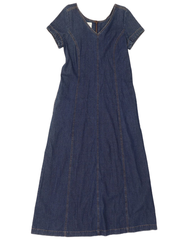 Laura Ashley Rochie Maxi Denim pentru Femei UK 12 Medium Bleumarin Bumbac