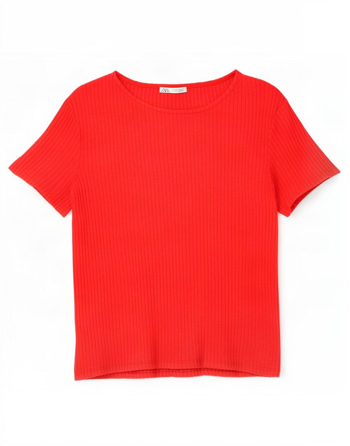 Tricou pentru femei Zara UK 12 Medium Red Viscose
