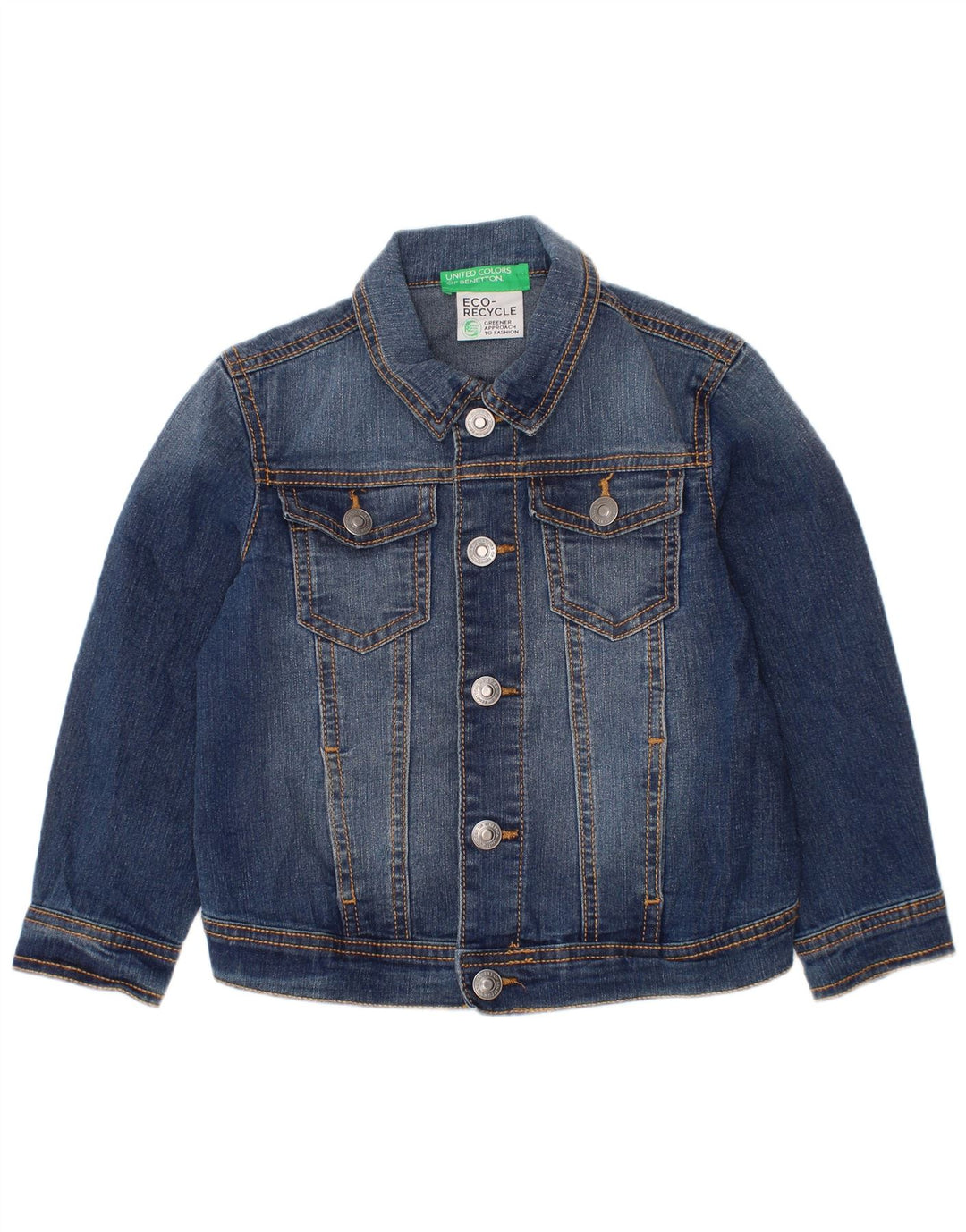 BENETTON Jachetă Denim Băieți 3-4 Ani 2XS Bumbac Albastru