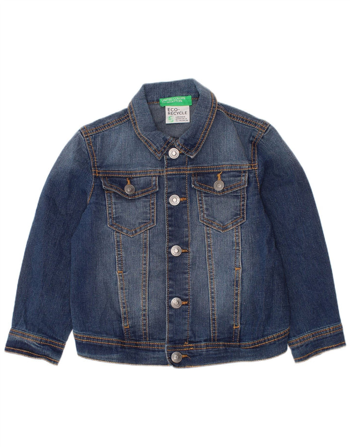 BENETTON Jachetă Denim Băieți 3-4 Ani 2XS Bumbac Albastru