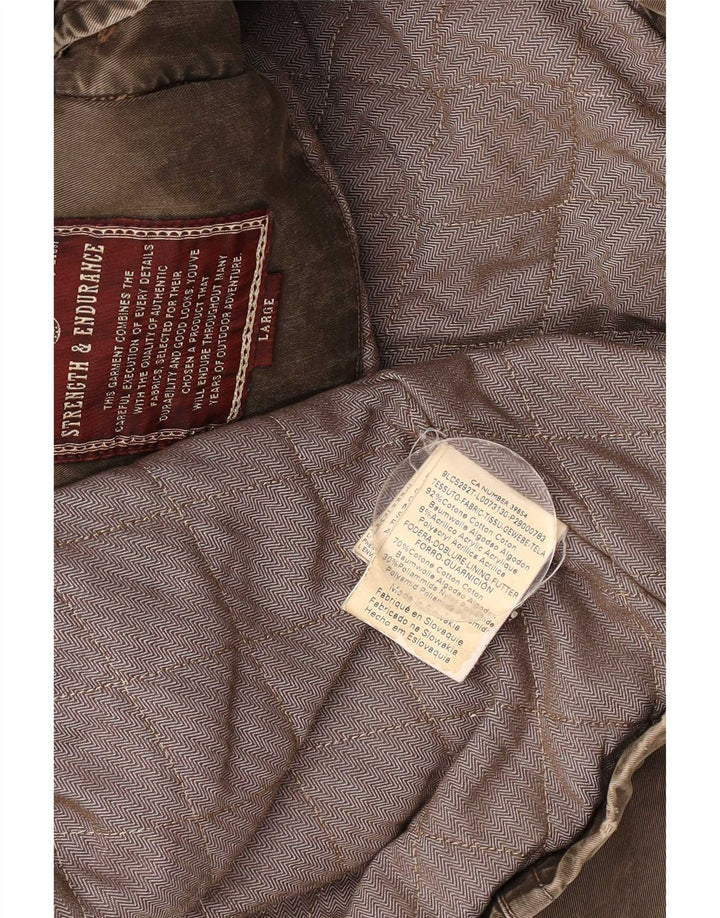 Jachetă Marlboro Classics pentru bărbați, UK 40, bumbac kaki mare