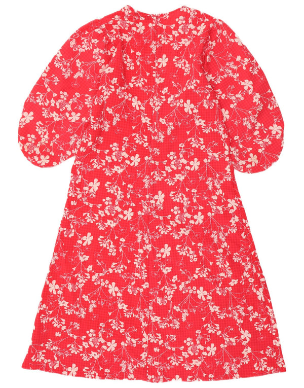Rochie maxi cu mâneci 3/4 pentru femei Marks & Spencer UK 16 mare, roșu, floral