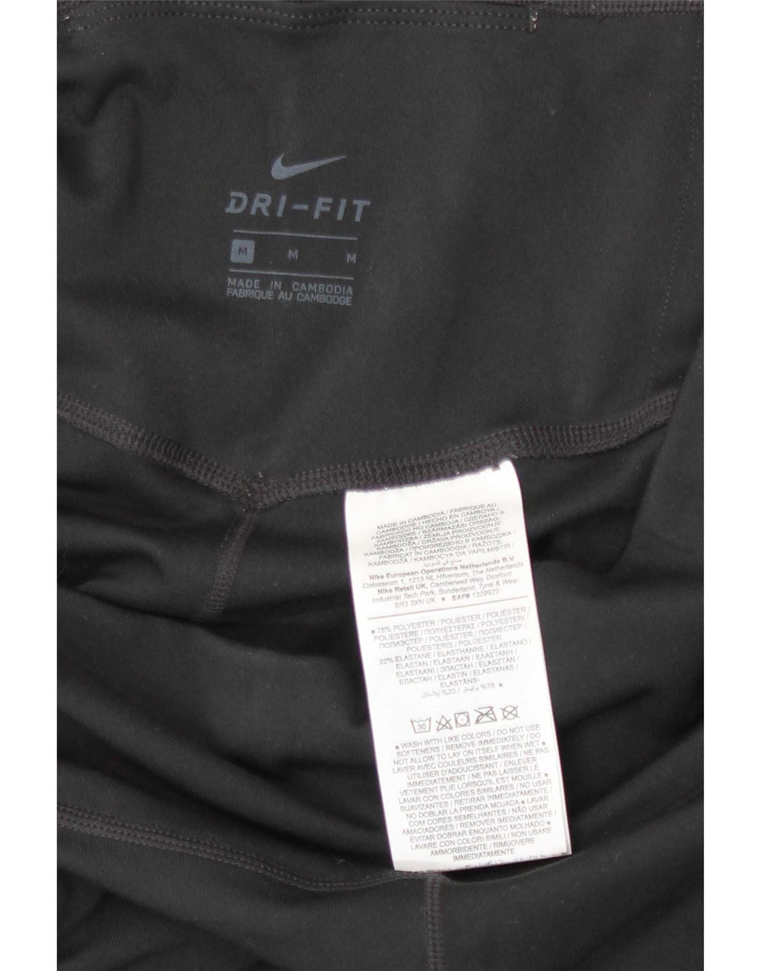 Leggings capri Nike Dri Fit pentru femei UK 12 Poliester mediu negru