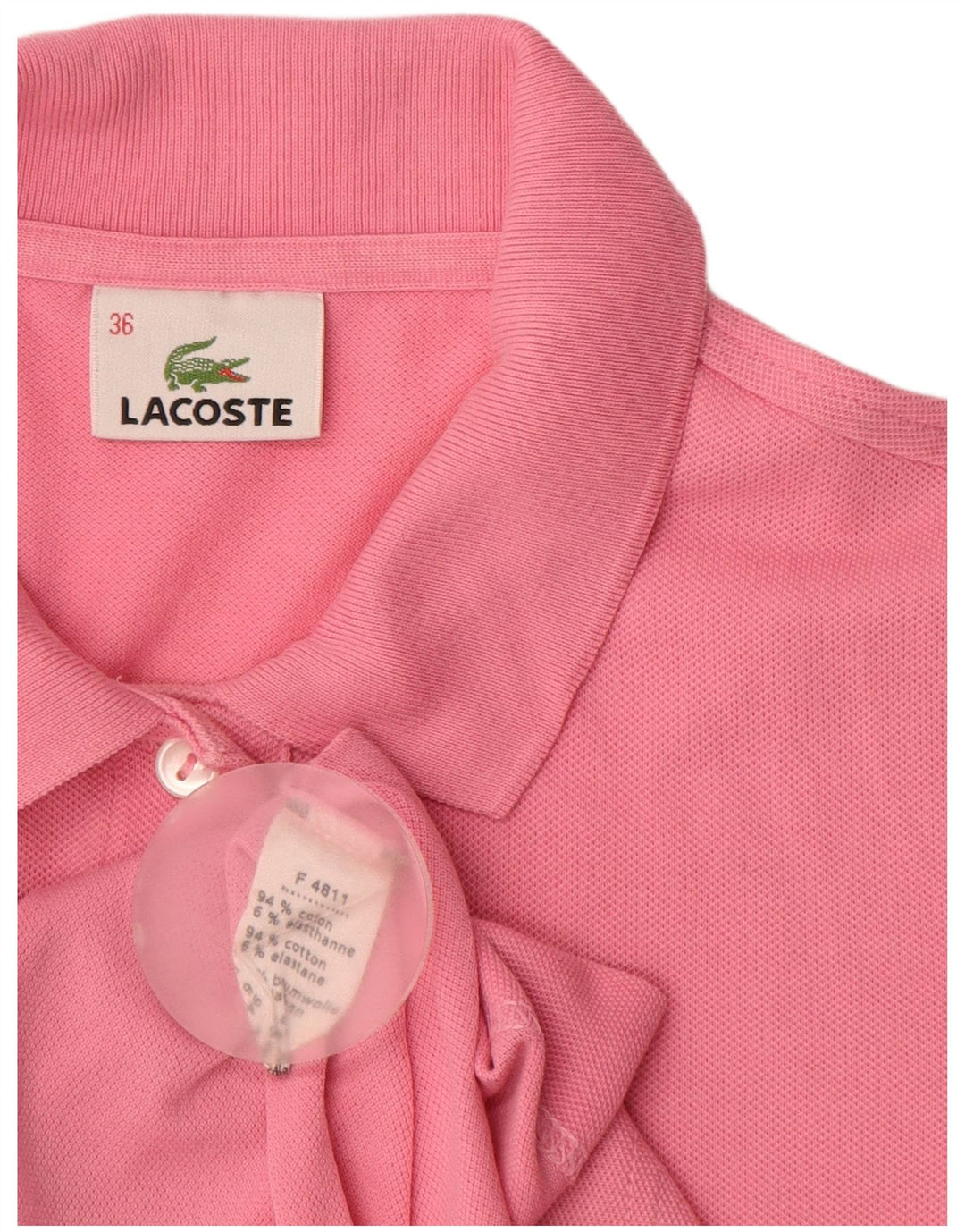 Tricou polo LACOSTE dama marimea 36 mic bumbac roz