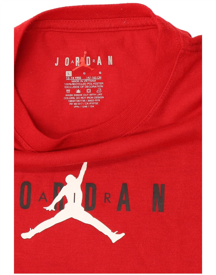 Tricou grafic Jordan pentru băieți Top 12-13 ani Poliester roșu mare
