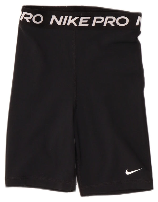 Pantaloni scurti sport NIKE Dri Fit Graphic pentru femei UK 4 XS poliester negru