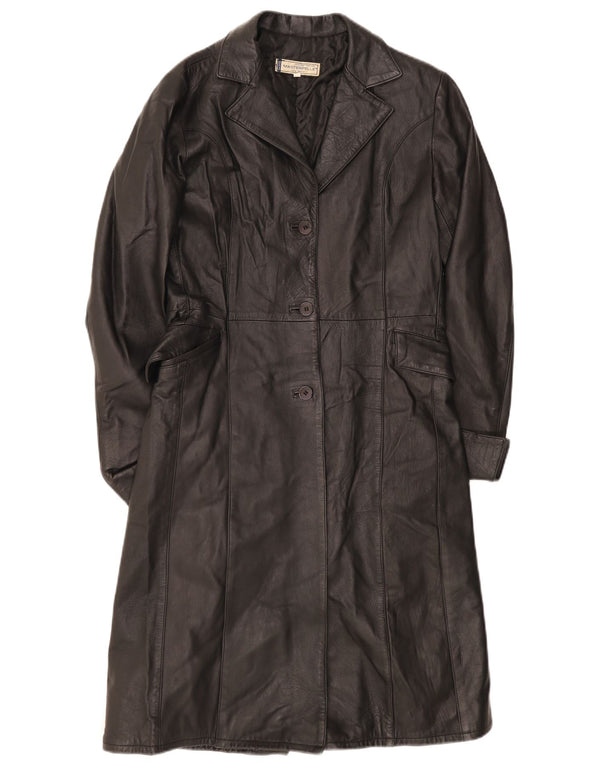 Masterpelle Womens Leather Coat IT 44 Medium Black