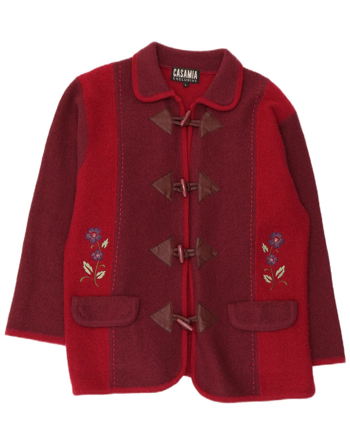 CASAMIA Jachetă Blazer pentru femei, cu tăiere lentă, UK 16, mare, burgundă