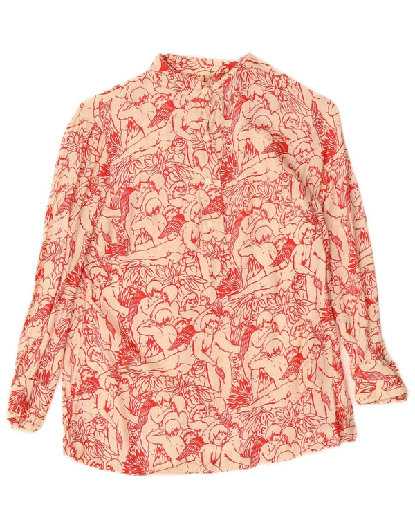 Bluză cămașă cu grafică pentru femei VINTAGE UK 12 Medium White