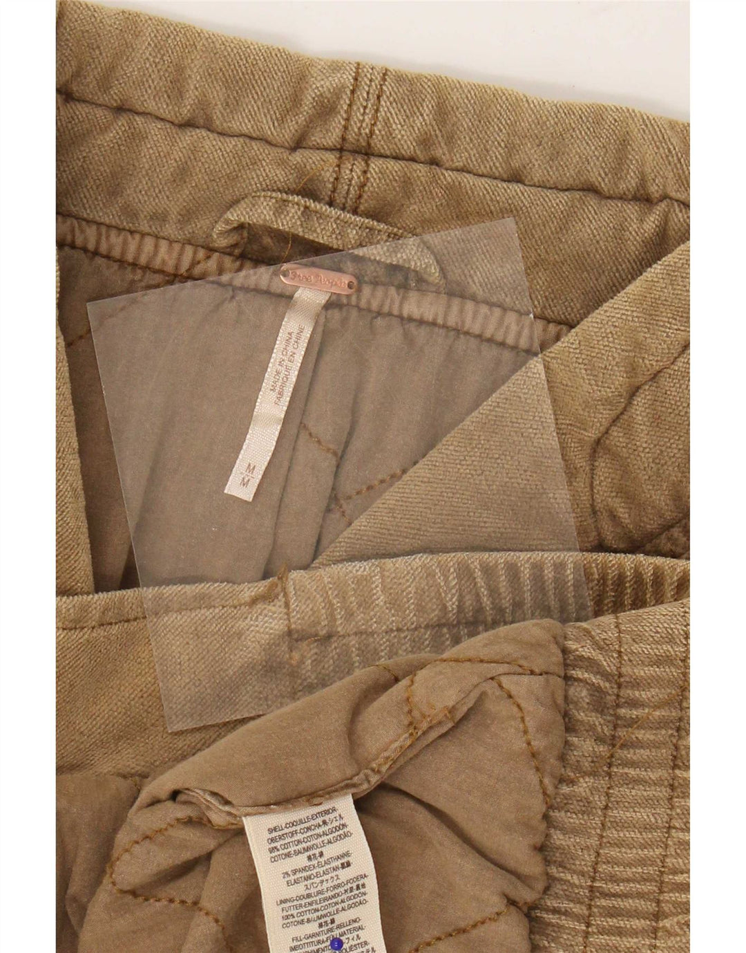Jachetă matlasată supradimensionată pentru femei Free People UK 14, bumbac maro mediu