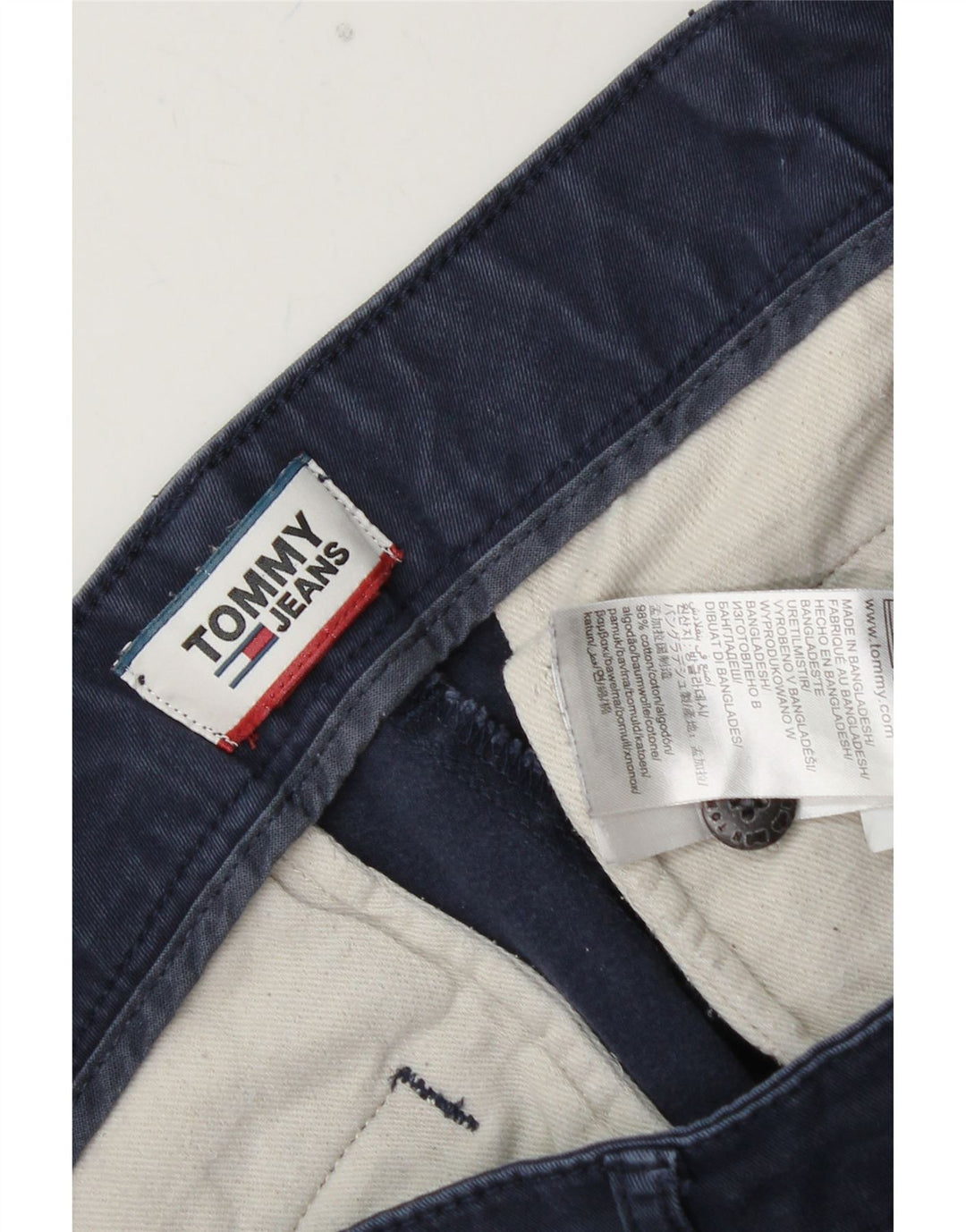 TOMMY HILFIGER Pantaloni chino subțiri pentru bărbați L32 L30 bumbac bleumarin