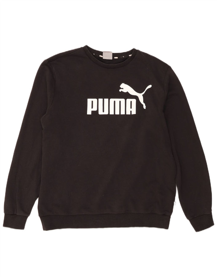 Pulover grafic pentru bărbați Puma, bumbac mare, negru