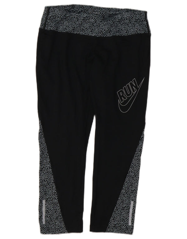 Leggings Nike Dri Fit Graphic Capri pentru femei UK 14 Medium Black Animal Print