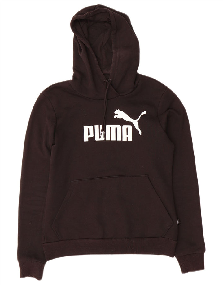 Pulover cu glugă grafic PUMA pentru femei UK 10, poliester negru mic