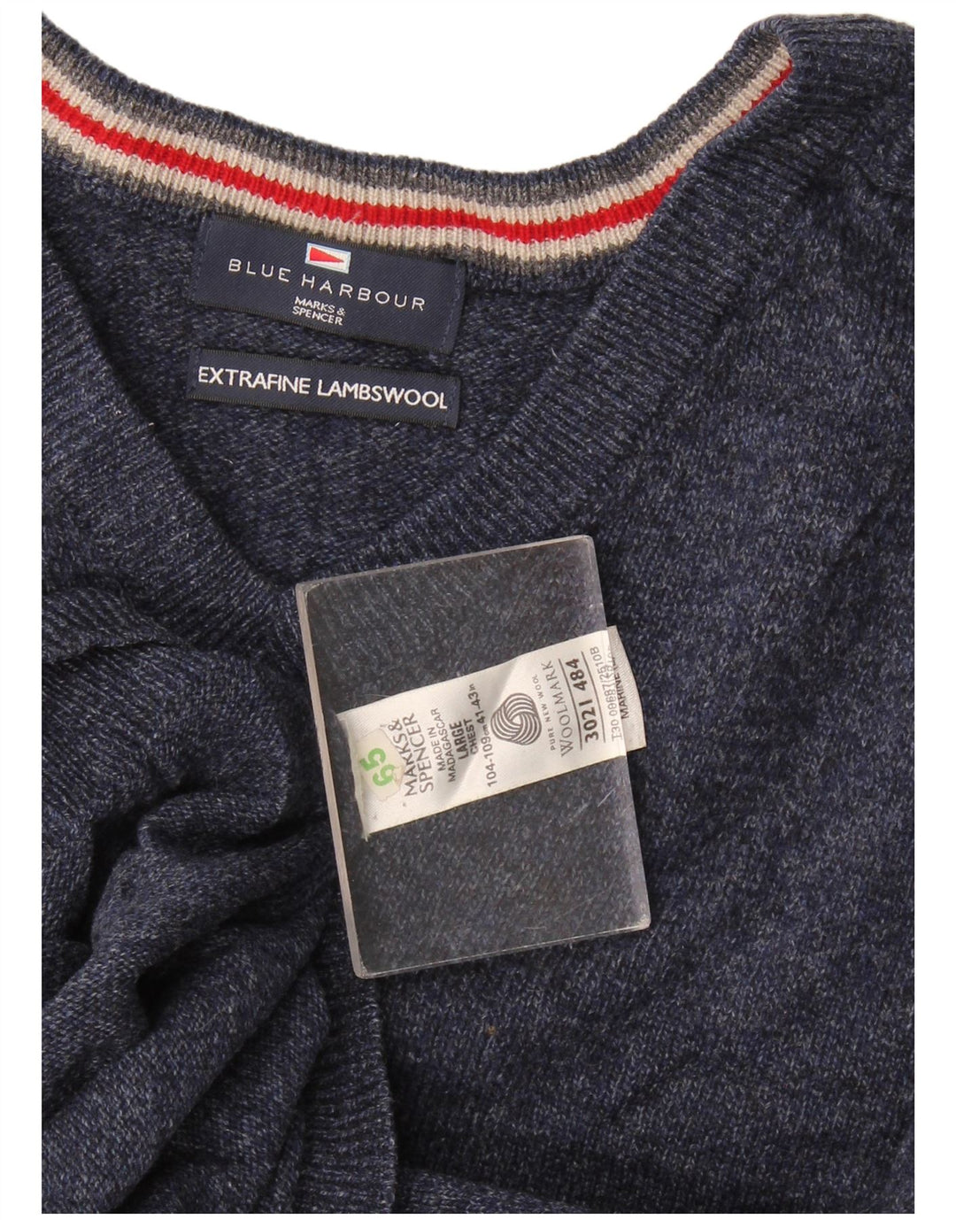 Pulover Marks & Spencer pentru bărbați, Blue Harbour, cu decolteu în V, mare, bleumarin