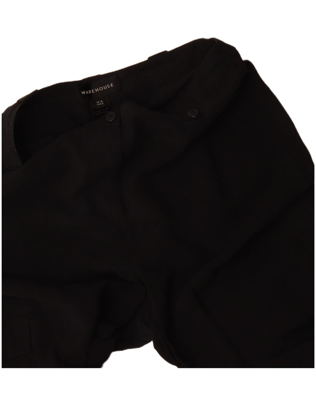 Pantaloni cargo drepti pentru femei Warehouse UK 12 Medium W28 L31 Black Silk