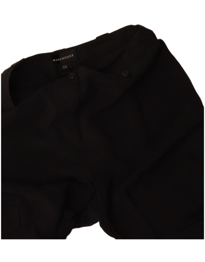 Pantaloni cargo drepti pentru femei Warehouse UK 12 Medium W28 L31 Black Silk