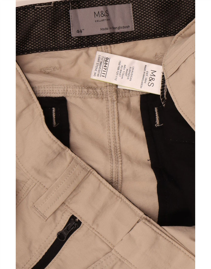 Pantaloni scurți cargo pentru bărbați Marks & Spencer W44 2XL bumbac bej