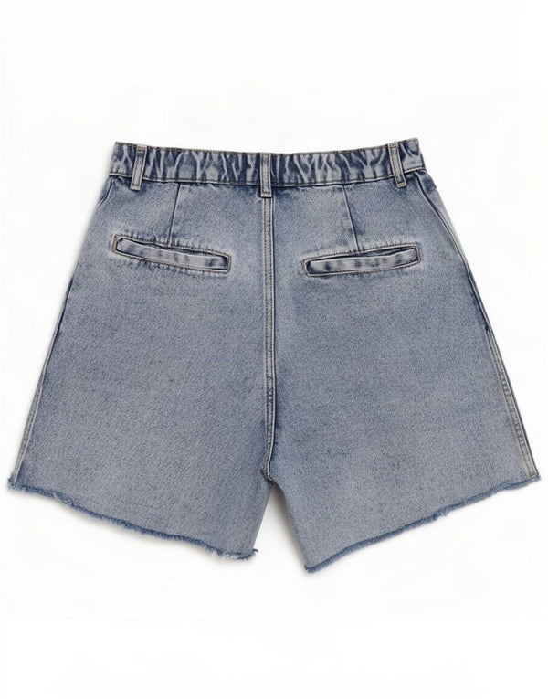 Zara Womens High Waist Denim Shorts EU 40 Medium W32 Blue