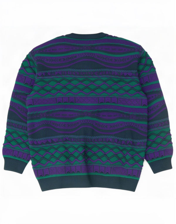 La Dame Pulover cardigan pentru femei UK 16 Large Purple Geometric Acrylic