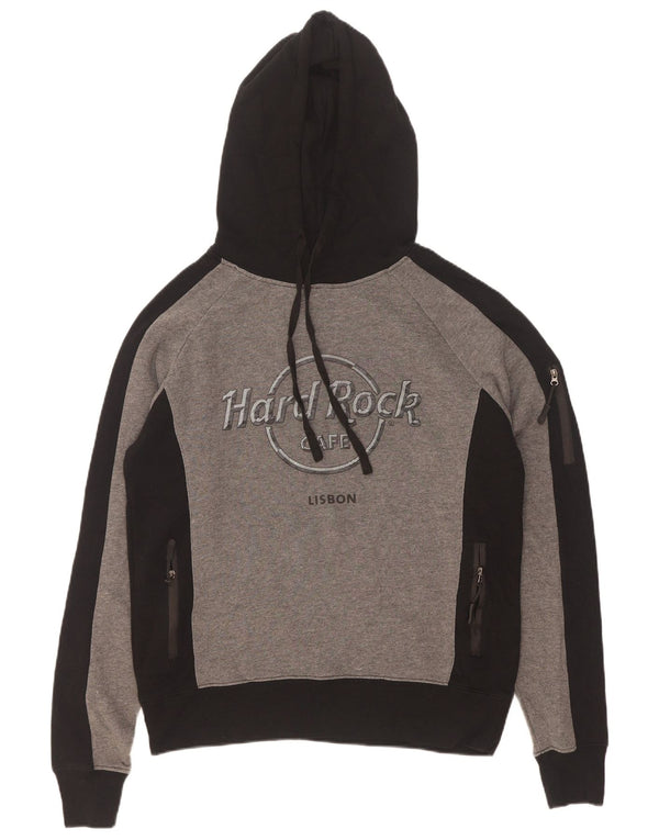 Hard Rock Cafe pentru bărbați Lisbon Graphic Hoodie Jumper mic gri Colorblock