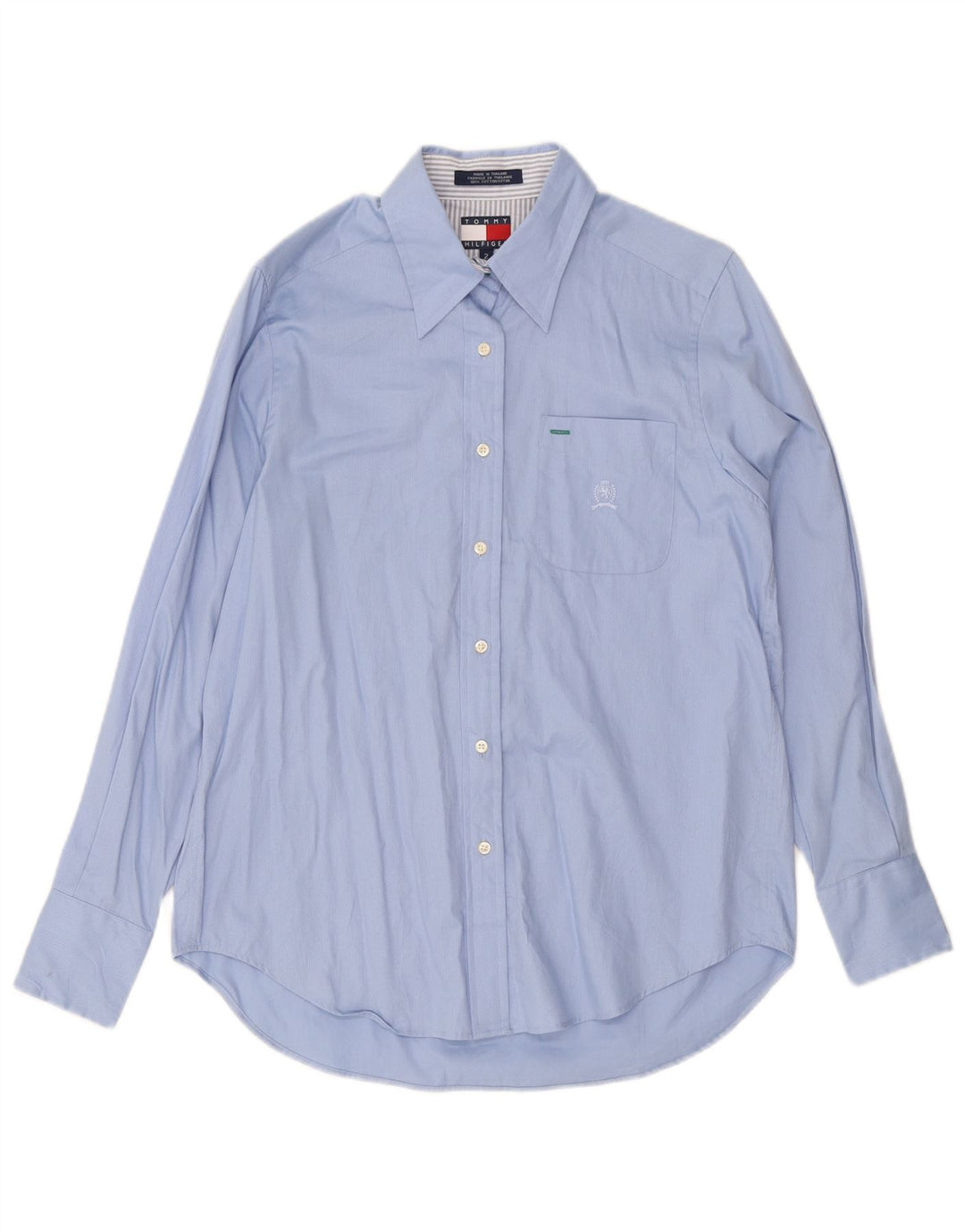 TOMMY HILFIGER Cămașă supradimensionată pentru femei US 2 XS Blue Pinstripe Bumbac