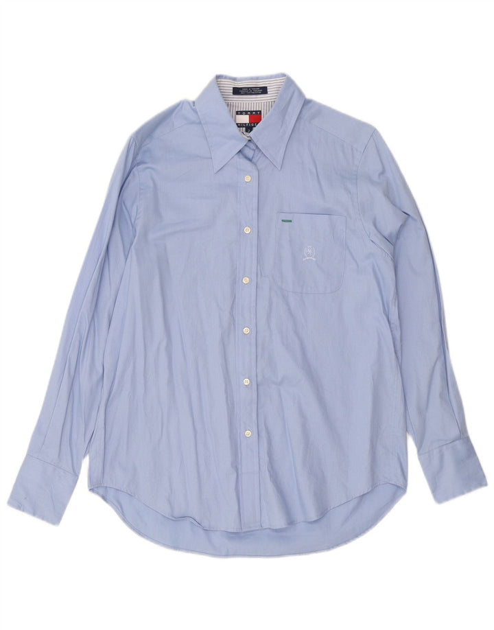 TOMMY HILFIGER Cămașă supradimensionată pentru femei US 2 XS Blue Pinstripe Bumbac