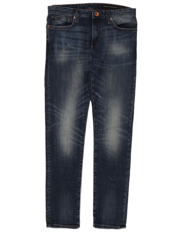 Blugi slim pentru bărbați Armani Exchange L31 L31 Bumbac bleumarin