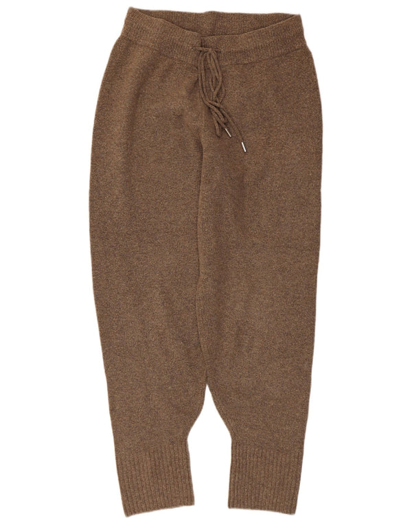 Pantaloni de trening din tricot pentru femei Zara Pantaloni de jogging UK 12 Maro Mediu Flecked