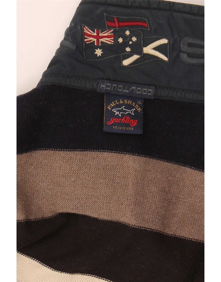 Pulover pentru bărbați Paul & Shark, cu fermoar, cu gât, XL, cu dungi multicolore